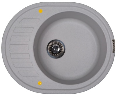 Ecoshtein KREIS OV 620, мойка, гранит, серый шелк