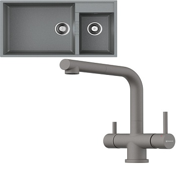 Фото товара: Omoikiri Tedori 85-2-U-GR + Takamatsu-S-GR leningrad grey