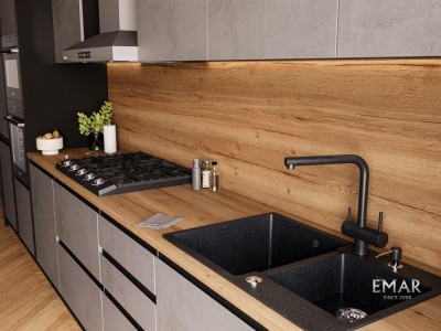 Emar EMQ-2800.Q, мойка, гранит, морион Детальное фото товара: Emar EMQ-2800.Q, мойка, гранит, морион