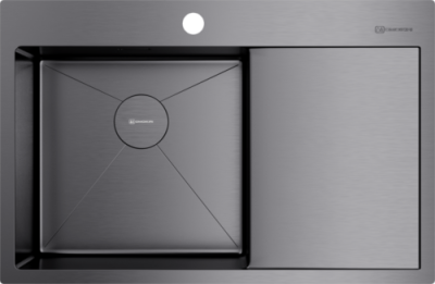 Детальное фото товара: Omoikiri Akisame 78-GM-L, мойка, нержавеющая сталь/вороненая сталь, чаша слева