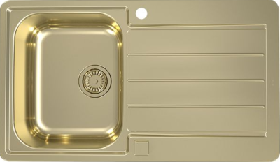 ALVEUS LINE MONARCH 20 GOLD, мойка, нерж.сталь (в компл. с выпуском без сифона)