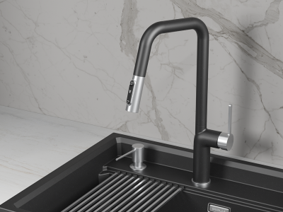 Детальное фото товара: GRANULA 9011 смеситель, нержавеющая сталь, шварц