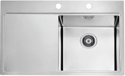 ALVEUS PURE 40R KMB 90, мойка, нержавеющая сталь, правая (в комплекте с сифоном 1127252)