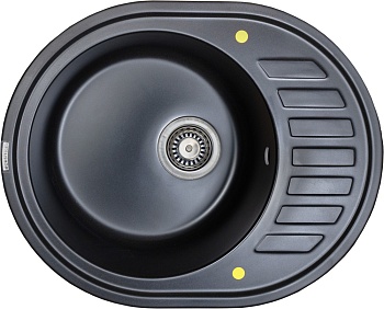Фото товара: Ecoshtein KREIS OV 620, мойка, гранит, черный