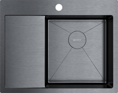 Omoikiri Akisame 65-GM-R, мойка, нержавеющая сталь/вороненая сталь, чаша справа
