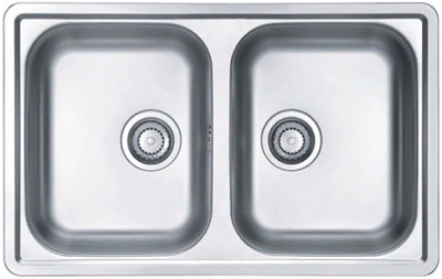 ALVEUS LINE 90 NAT-90, мойка, нержавеющая сталь (в комплекте с сифоном 1130555)