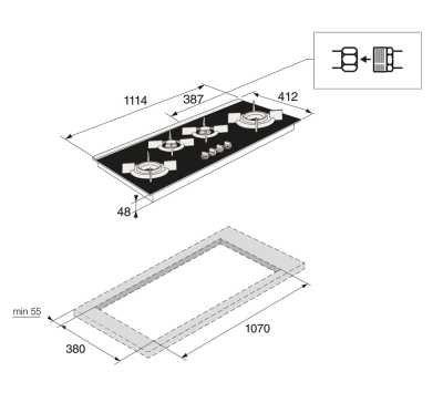 Детальное фото товара: ASKO HG8144BGB1 газовая поверхность