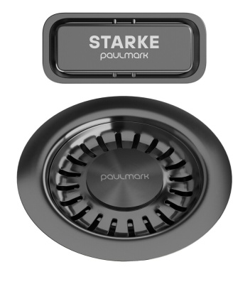 Paulmark слив с овальным переливом, вороненая сталь