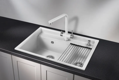 GRANULA 7302 мойка, гранит, арктик (белый) Детальное фото товара: GRANULA 7302 мойка, гранит, арктик (белый)