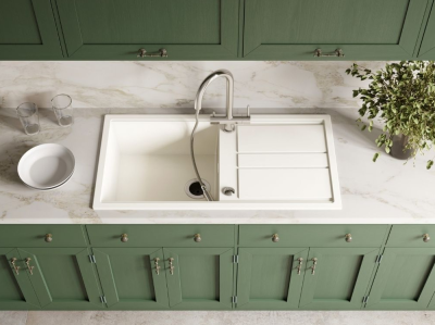 Детальное фото товара: Omoikiri Kitagawa 100-WG, мойка, керамика, wind green