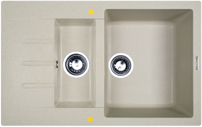 Детальное фото товара: Zigmund & Shtain RECHTECK 775.2, мойка, речной песок 