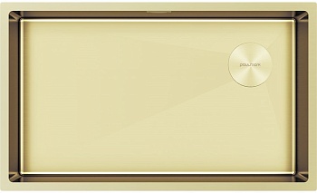 Фото товара: Paulmark NEXT-SKEW 74 UNI, мойка, нержавеющая сталь, светлое золото