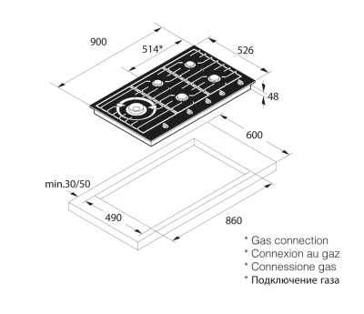 ASKO HG1986AB Детальное фото товара: ASKO HG1986AB газовая поверхность