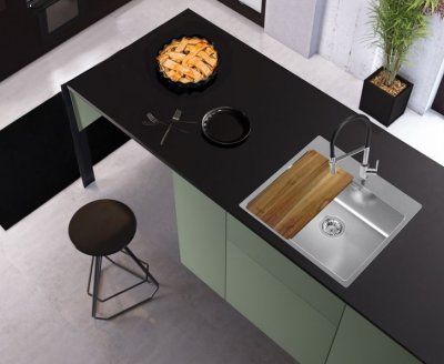 Детальное фото товара: ALVEUS NOX 120 BRS, мойка, нержавеющая сталь (в комплекте с интегрированным сифоном)