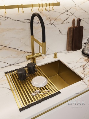 Emar ролл-мат Roll-4433.QS GOLD, квадратный пруток, золото Детальное фото товара: Emar ролл-мат Roll-4433.QS GOLD, квадратный пруток, золото