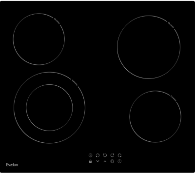 Детальное фото товара: Evelux HEV 641 B стеклокерамическая поверхность