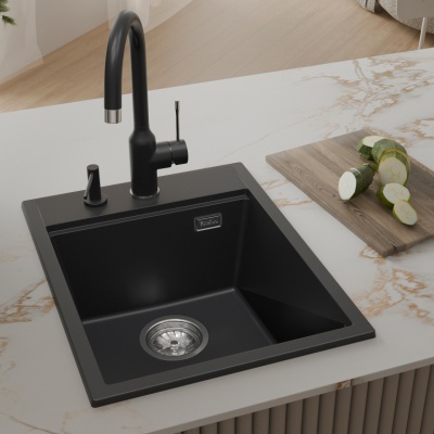 Детальное фото товара: Rivelato TESORO TR-405 antracite, мойка, гранит, антрацит