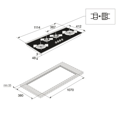 Детальное фото товара: ASKO HG8144BGB2 газовая поверхность