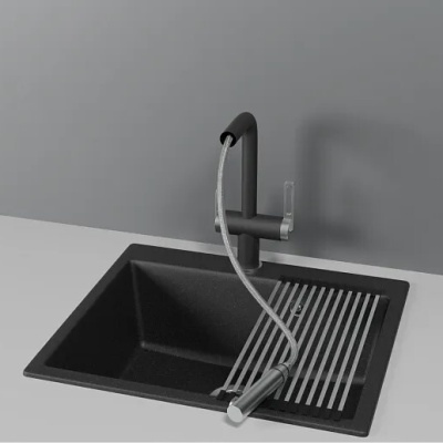 Детальное фото товара: GRANULA 8170 смеситель, гранит, черный