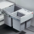 Детальное фото товара: Hailo Space Saving выдвижная мусорная система с 3 ведрами 18л, 8,5л, 8,5л с крышкой             