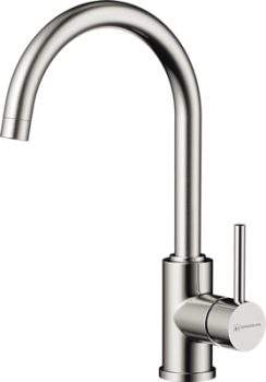 Фото товара: Omoikiri Shinagawa-BN, смеситель, нержавеющая сталь