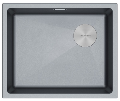 Paulmark LUMI 55UNI-SKEW, мойка, гранит, серый металлик