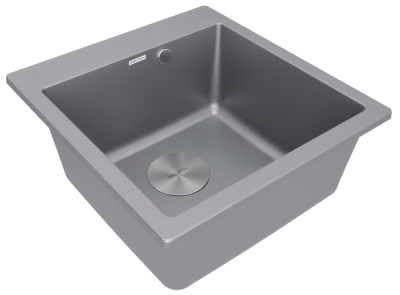 Paulmark KANTE 50, мойка, гранит, серый металлик Детальное фото товара: Paulmark KANTE 50, мойка, гранит, серый металлик