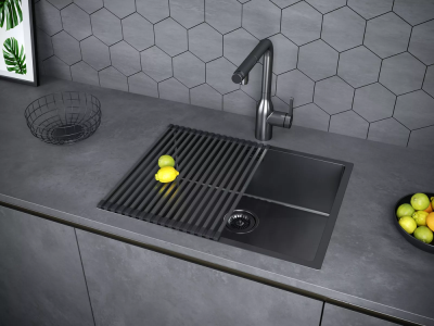 Paulmark NEXT 58 UNI, мойка, вороненная сталь Детальное фото товара: Paulmark NEXT 58 UNI, мойка, вороненная сталь