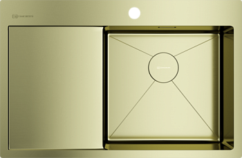 Фото товара: Omoikiri Akisame 78-LG-R, мойка, нержавеющая сталь/светлое золото, чаша справа