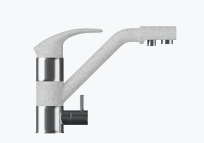 Детальное фото товара: Polygran Дуо, смеситель, светло-серый 314