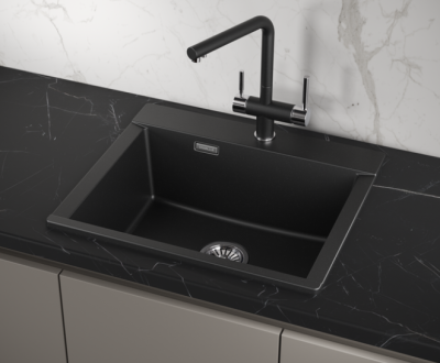 GRANULA ES-5804 мойка, гранит, шварц Детальное фото товара: GRANULA ES-5804 мойка, гранит, шварц