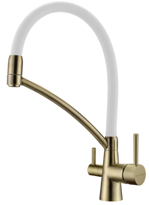 Детальное фото товара: Paulmark SIEGEN, смеситель, бронза, белый шланг
