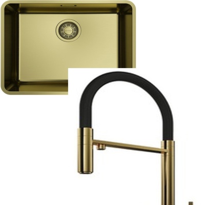 Omoikiri Omi 53-U/I-LG Ultra + Kanto-PVD-LG светлое золото