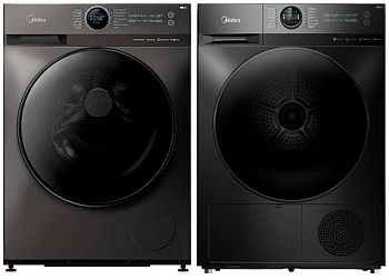 Фото товара: Midea стирка MF200W90WBS/S-RU + сушка MD200D90WB/S-RU
