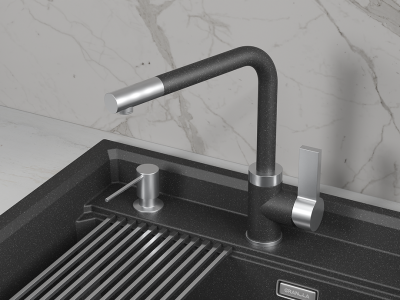 Детальное фото товара: GRANULA 5504 смеситель, гранит, черный