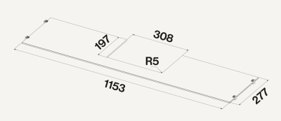 Детальное фото товара: Falmec стеклянная полка для моделей 120 см