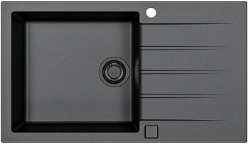 Фото товара: ALVEUS GRANITAL CADIT 40 CARBON - G91, мойка, гранит, черный (в комплекте с сифоном 1148149)