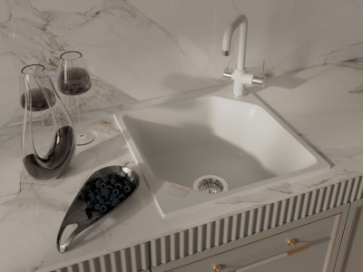 Детальное фото товара: Rivelato TOVEL 9025201 brina/cromo, смеситель, гранит, иней/хром