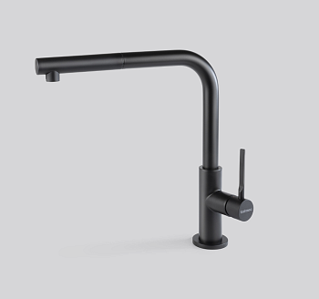 Фото товара: Falmec TREVI CORNER MATT BLACK, смеситель, черный матовый
