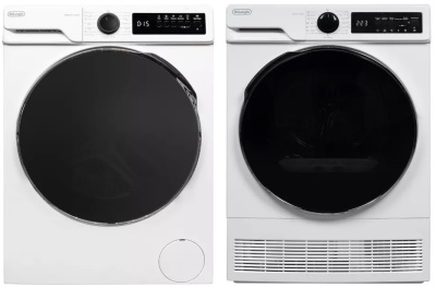 Детальное фото товара: DeLonghi стирка DWM 825 V ALICIA + сушка DTD 8105 C FABIO + соед.эл с полкой RS