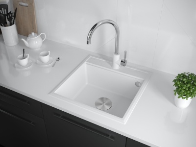 Paulmark STEPIA 50, мойка, гранит, белый Детальное фото товара: Paulmark STEPIA 50, мойка, гранит, белый