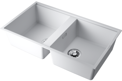 Детальное фото товара: Omoikiri Kitagawa 83-2-U-WH, мойка, керамика, белый