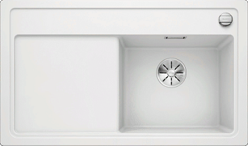 Фото товара: Blanco Zenar 45S, мойка, гранит, белый, с клапаном-автоматом, чаша справа