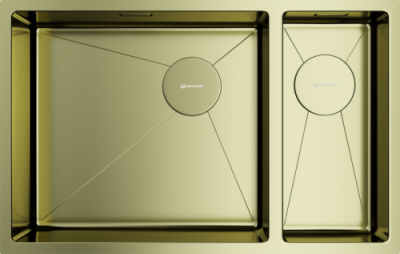 Детальное фото товара: Omoikiri Taki 69-2-U/IF-LG-L Side, мойка, нержавеющая сталь/светлое золото, чаша слева