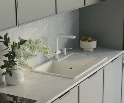 Omoikiri Daisen 78T-BL, мойка, гранит, черный Детальное фото товара: Omoikiri Daisen 78T-BL, мойка, гранит, черный