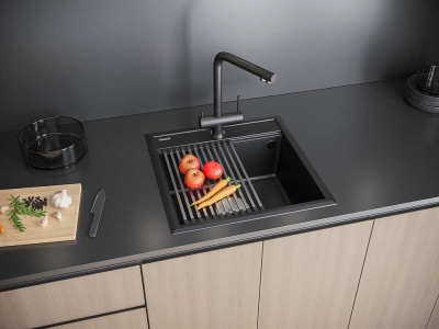 Детальное фото товара: Paulmark STEPIA 50, мойка, гранит, черный металлик