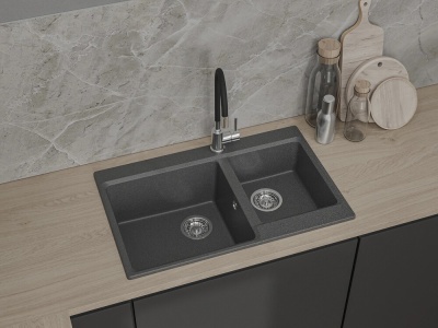 Детальное фото товара: GranFest LEVEL GF-LV-780K, мойка, мрамор, графит