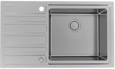 ALVEUS RANDO 50R UP SAT-90 FS, мойка, нержавеющая сталь сатин (в комплекте с сифоном 1123351)