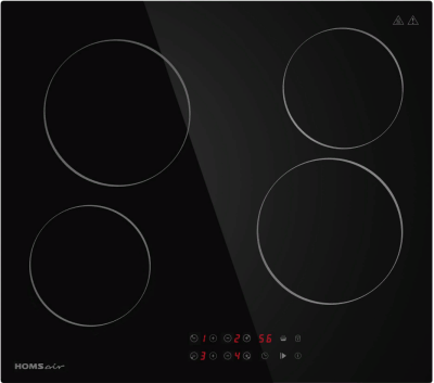 Фото товара: HOMSair HVC64BK стеклокерамическая поверхность