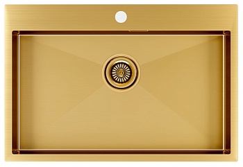 Фото товара: Paulmark KRONER 75, мойка, нержавеющая сталь, брашированное золото